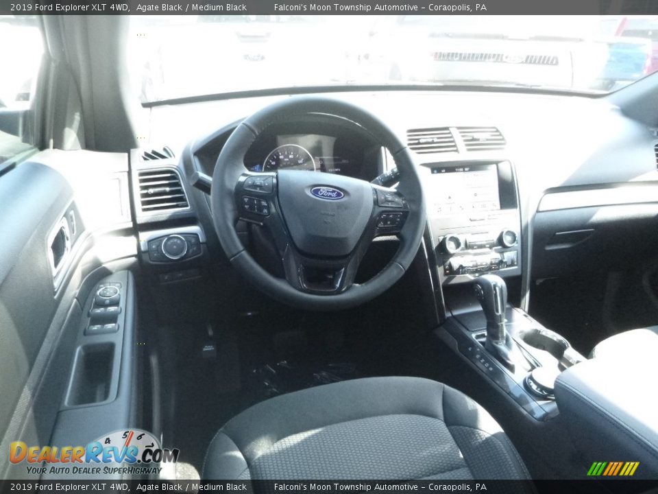 2019 Ford Explorer XLT 4WD Agate Black / Medium Black Photo #9