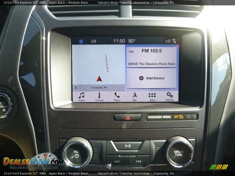 2019 Ford Explorer XLT 4WD Agate Black / Medium Black Photo #14