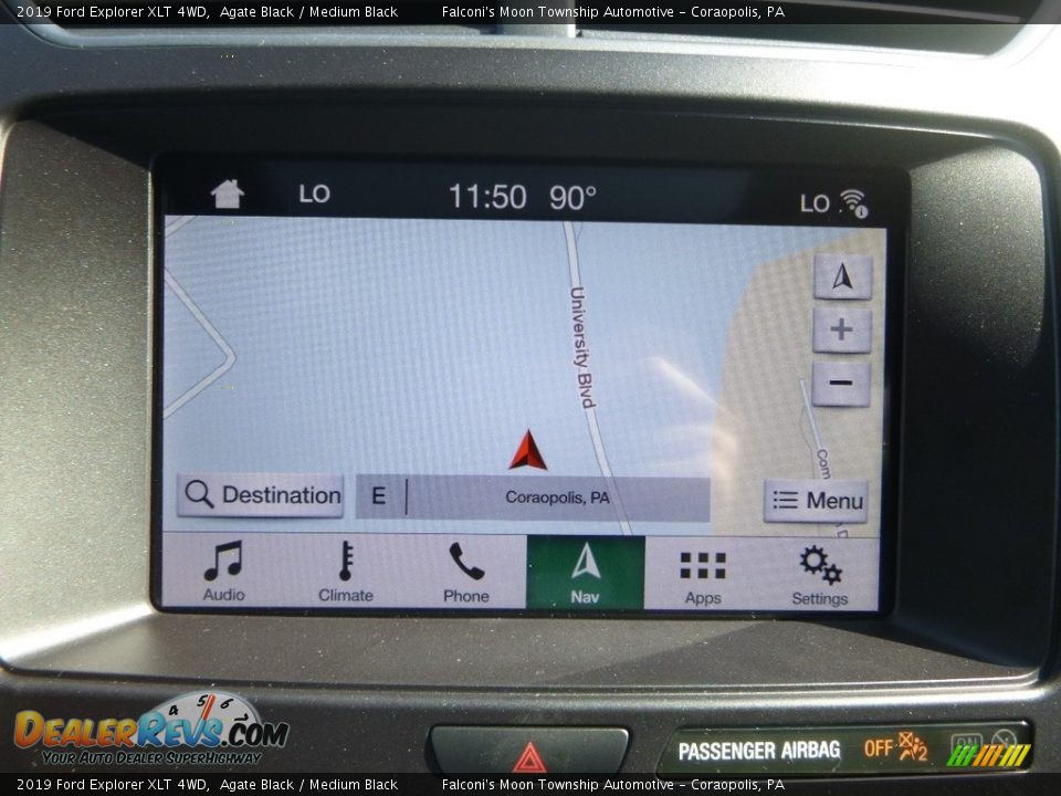 2019 Ford Explorer XLT 4WD Agate Black / Medium Black Photo #15