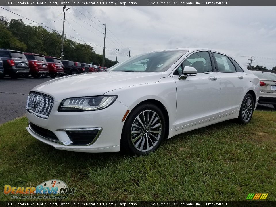 2018 Lincoln MKZ Hybrid Select White Platinum Metallic Tri-Coat / Cappuccino Photo #1