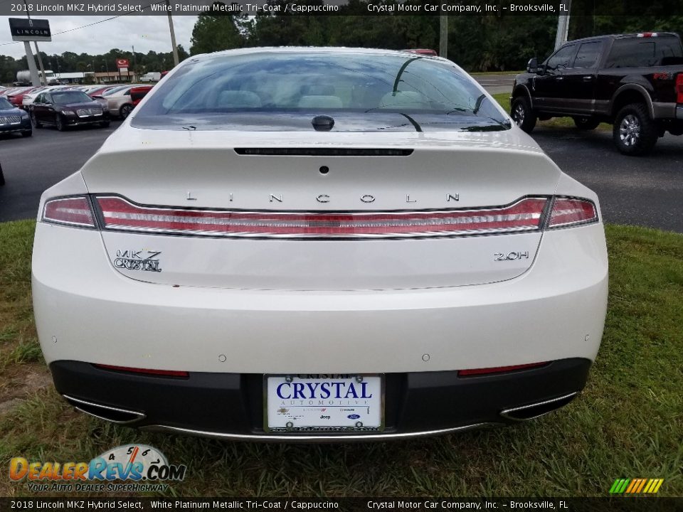 2018 Lincoln MKZ Hybrid Select White Platinum Metallic Tri-Coat / Cappuccino Photo #4