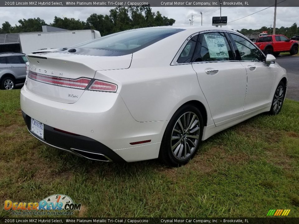 2018 Lincoln MKZ Hybrid Select White Platinum Metallic Tri-Coat / Cappuccino Photo #5