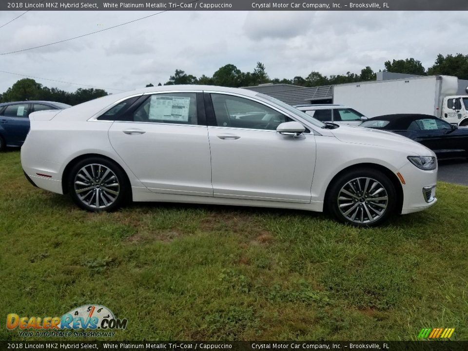 2018 Lincoln MKZ Hybrid Select White Platinum Metallic Tri-Coat / Cappuccino Photo #6