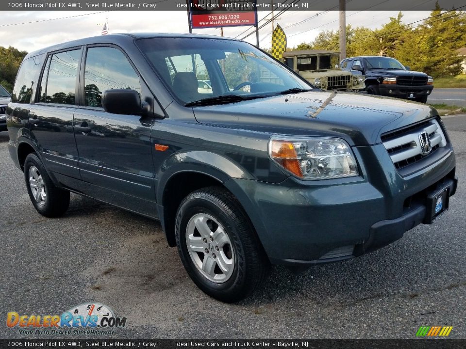 2006 Honda Pilot LX 4WD Steel Blue Metallic / Gray Photo #3