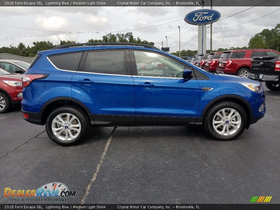 2018 Ford Escape SEL Lightning Blue / Medium Light Stone Photo #6