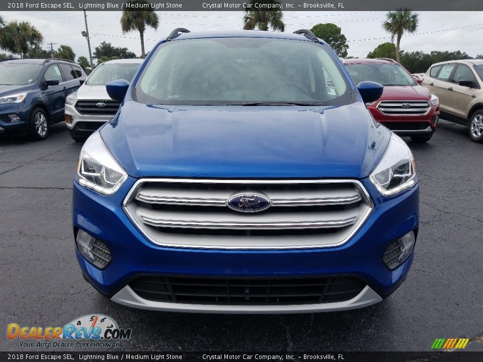 2018 Ford Escape SEL Lightning Blue / Medium Light Stone Photo #8