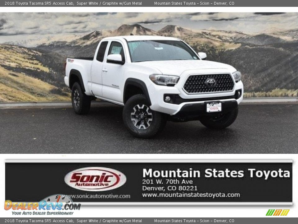 2018 Toyota Tacoma SR5 Access Cab Super White / Graphite w/Gun Metal Photo #1