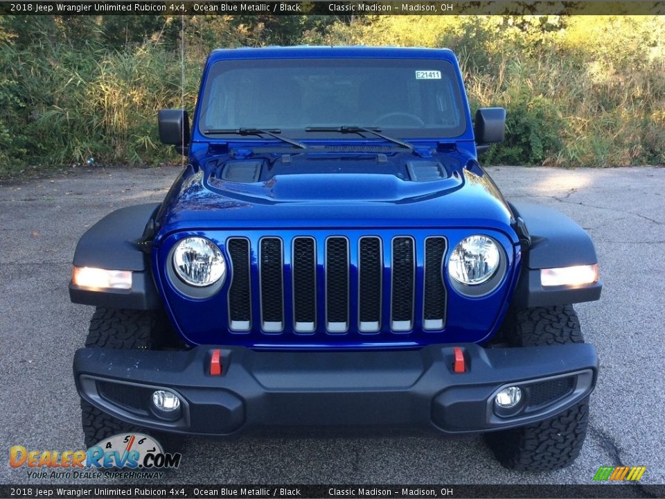 2018 Jeep Wrangler Unlimited Rubicon 4x4 Ocean Blue Metallic / Black Photo #2