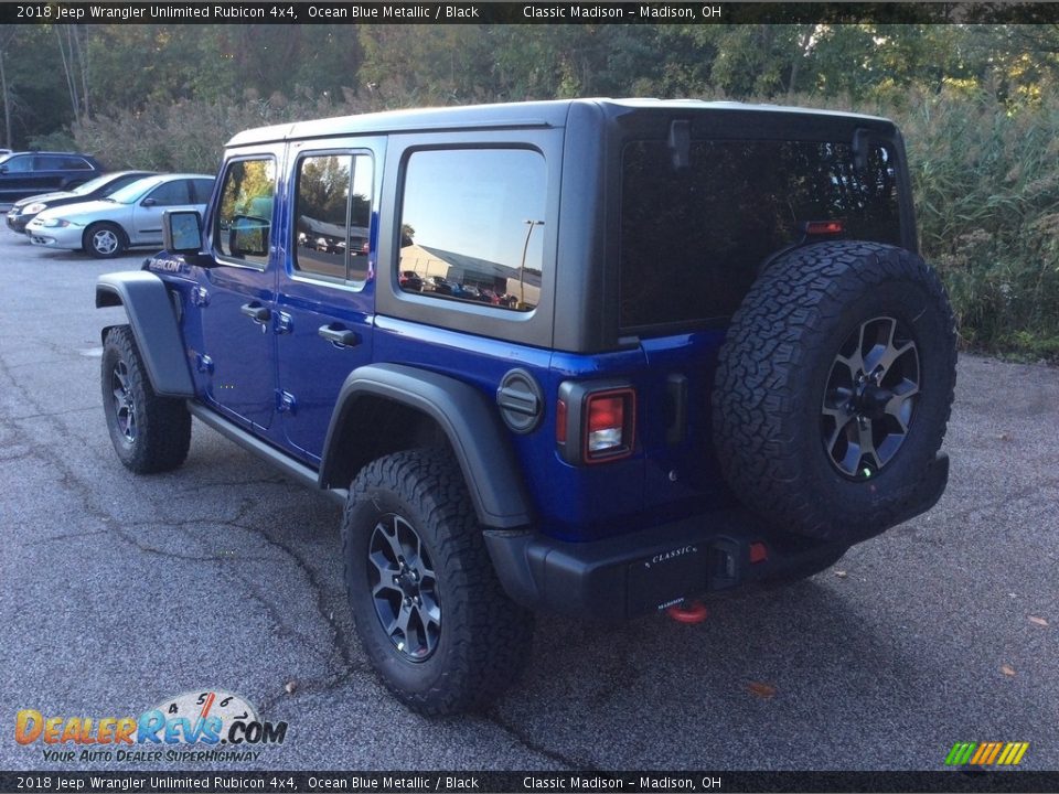 2018 Jeep Wrangler Unlimited Rubicon 4x4 Ocean Blue Metallic / Black Photo #4