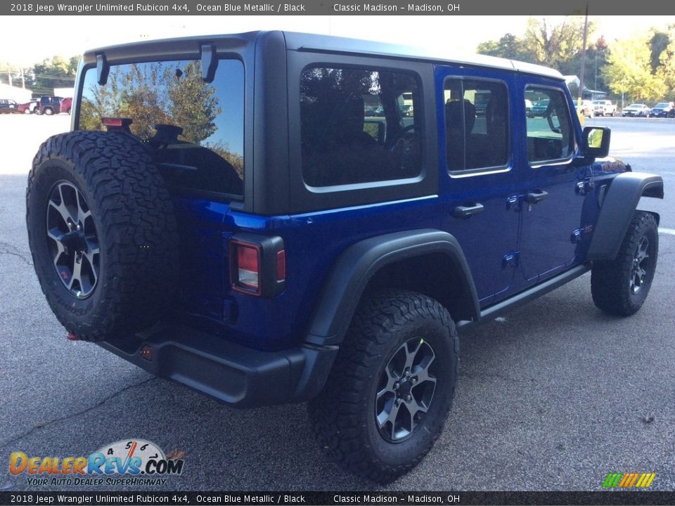 2018 Jeep Wrangler Unlimited Rubicon 4x4 Ocean Blue Metallic / Black Photo #6