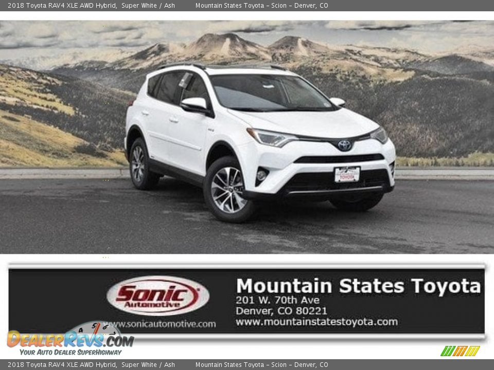 2018 Toyota RAV4 XLE AWD Hybrid Super White / Ash Photo #1