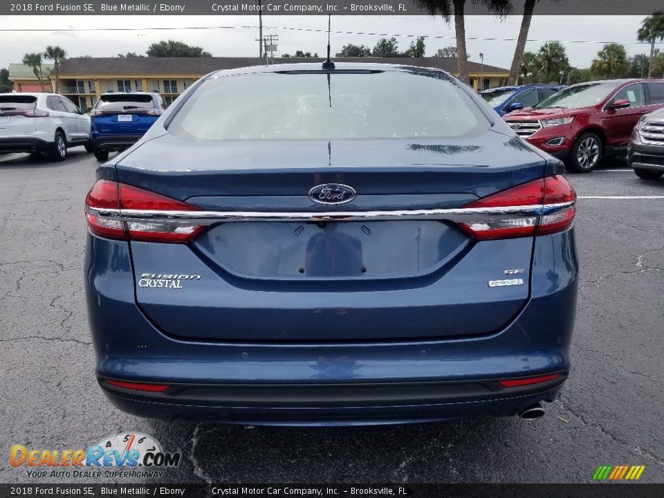 2018 Ford Fusion SE Blue Metallic / Ebony Photo #4