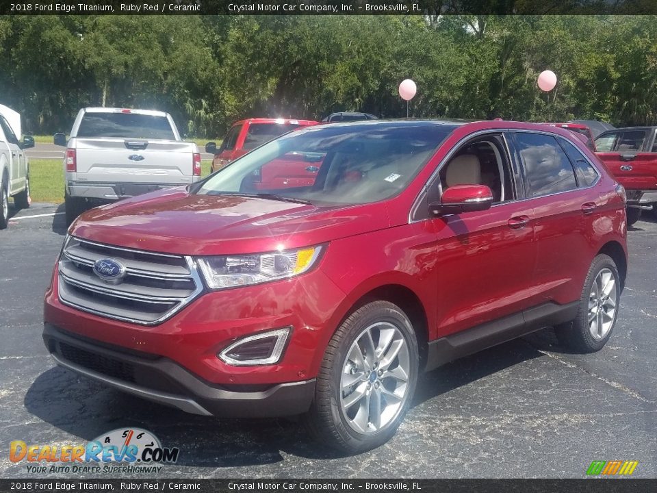 2018 Ford Edge Titanium Ruby Red / Ceramic Photo #1