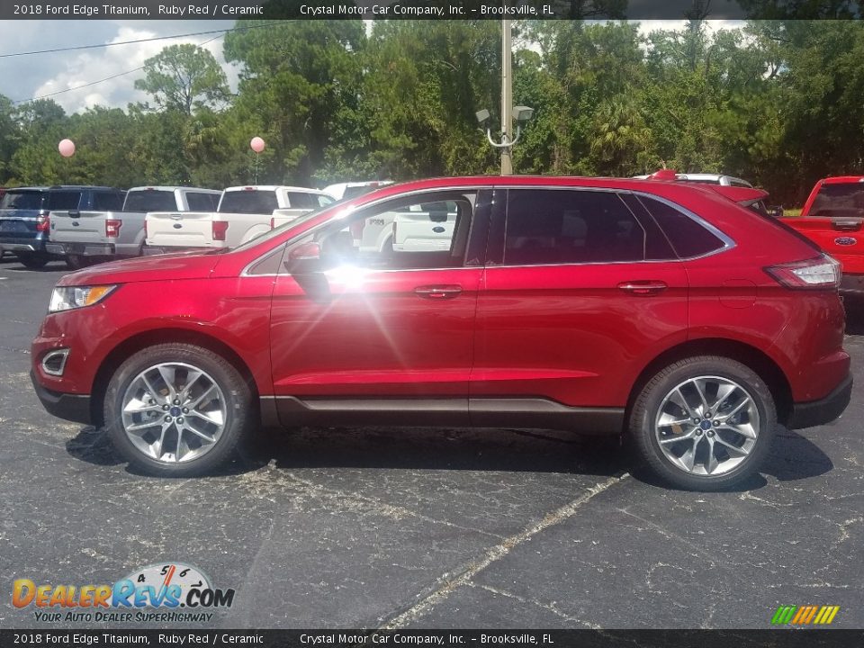 2018 Ford Edge Titanium Ruby Red / Ceramic Photo #2