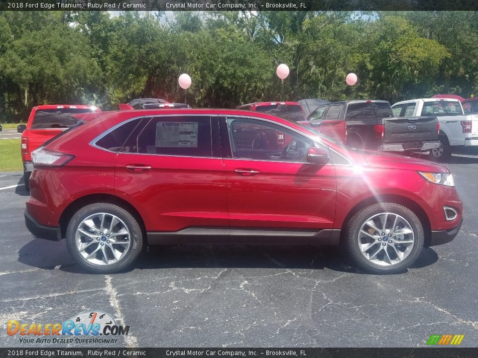 2018 Ford Edge Titanium Ruby Red / Ceramic Photo #6