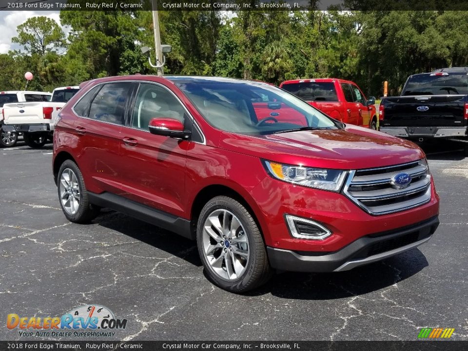2018 Ford Edge Titanium Ruby Red / Ceramic Photo #7