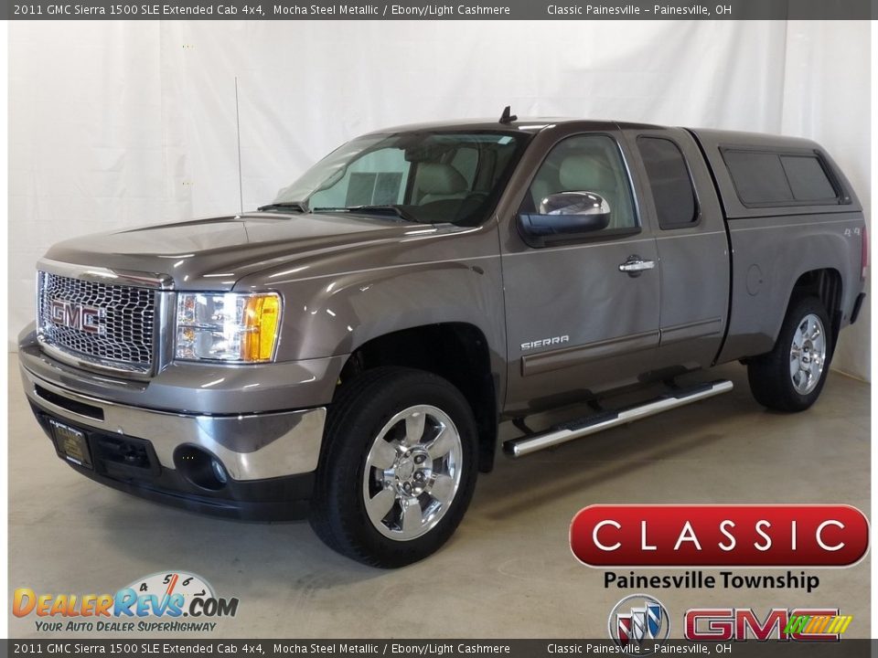 2011 GMC Sierra 1500 SLE Extended Cab 4x4 Mocha Steel Metallic / Ebony/Light Cashmere Photo #1
