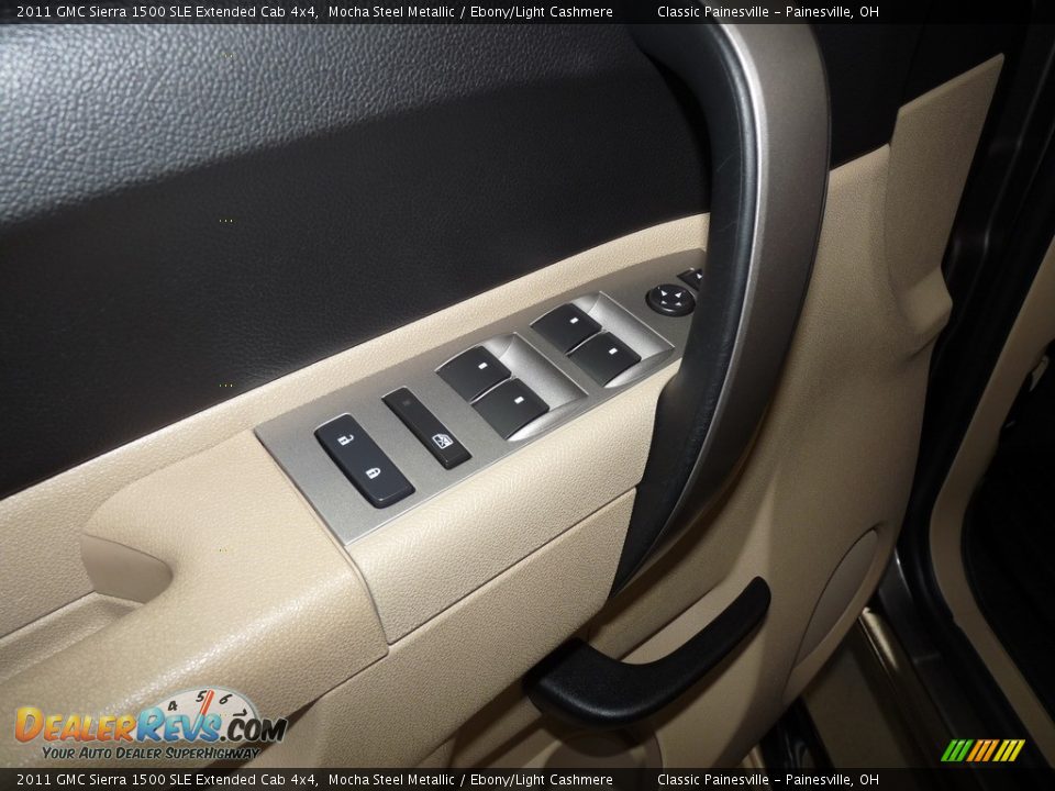 2011 GMC Sierra 1500 SLE Extended Cab 4x4 Mocha Steel Metallic / Ebony/Light Cashmere Photo #11