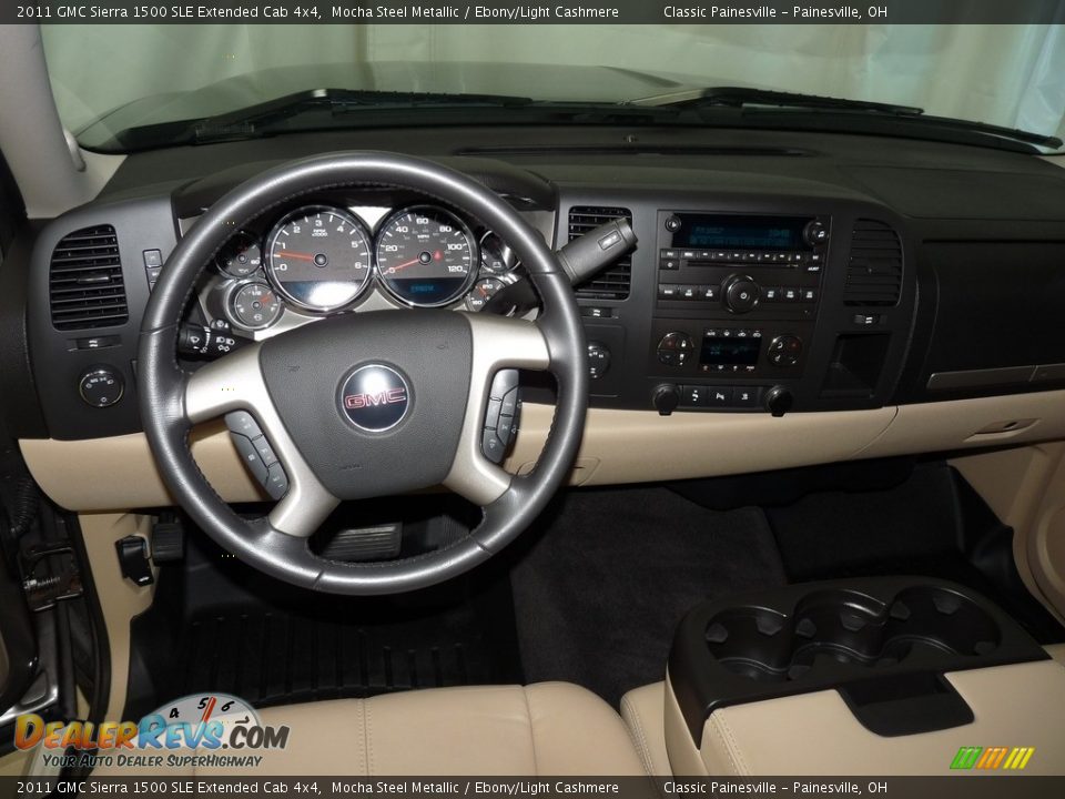 2011 GMC Sierra 1500 SLE Extended Cab 4x4 Mocha Steel Metallic / Ebony/Light Cashmere Photo #13