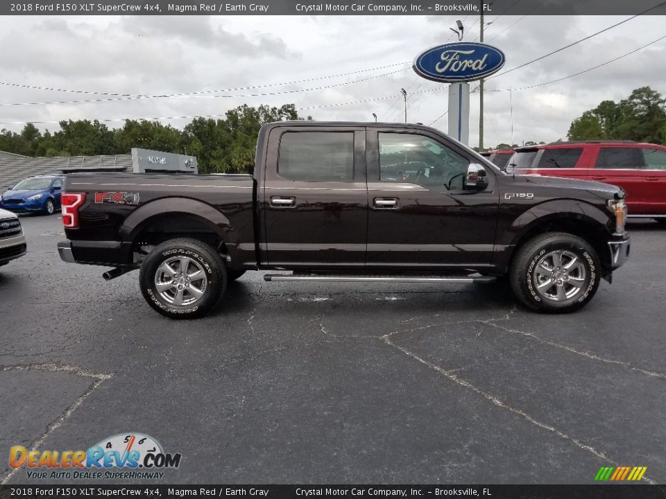 2018 Ford F150 XLT SuperCrew 4x4 Magma Red / Earth Gray Photo #6