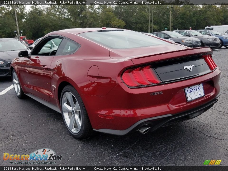 2018 Ford Mustang EcoBoost Fastback Ruby Red / Ebony Photo #3