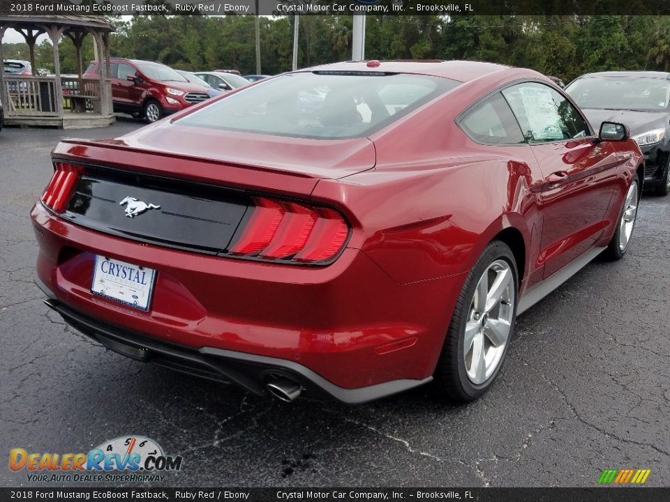 2018 Ford Mustang EcoBoost Fastback Ruby Red / Ebony Photo #5