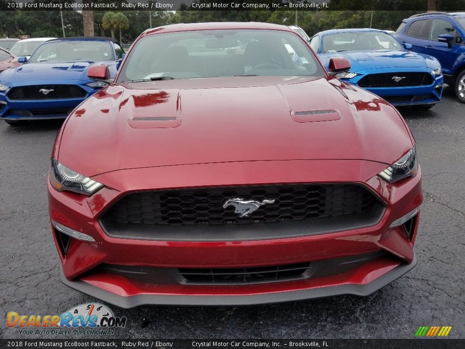 2018 Ford Mustang EcoBoost Fastback Ruby Red / Ebony Photo #8