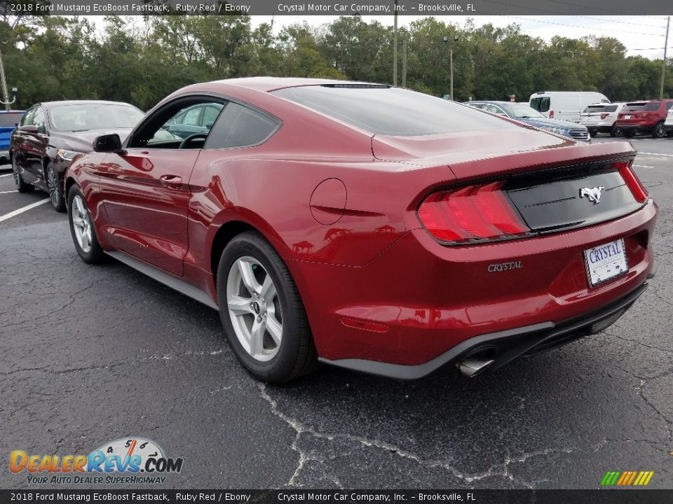 2018 Ford Mustang EcoBoost Fastback Ruby Red / Ebony Photo #3