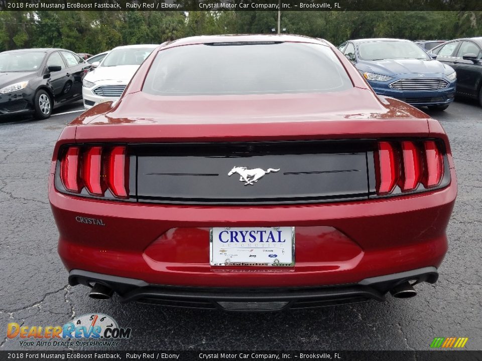 2018 Ford Mustang EcoBoost Fastback Ruby Red / Ebony Photo #4
