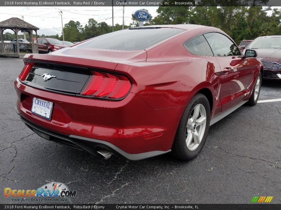 2018 Ford Mustang EcoBoost Fastback Ruby Red / Ebony Photo #5