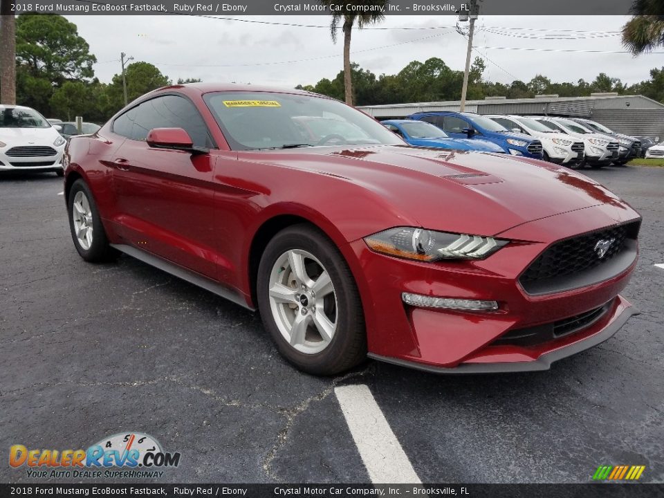 2018 Ford Mustang EcoBoost Fastback Ruby Red / Ebony Photo #7