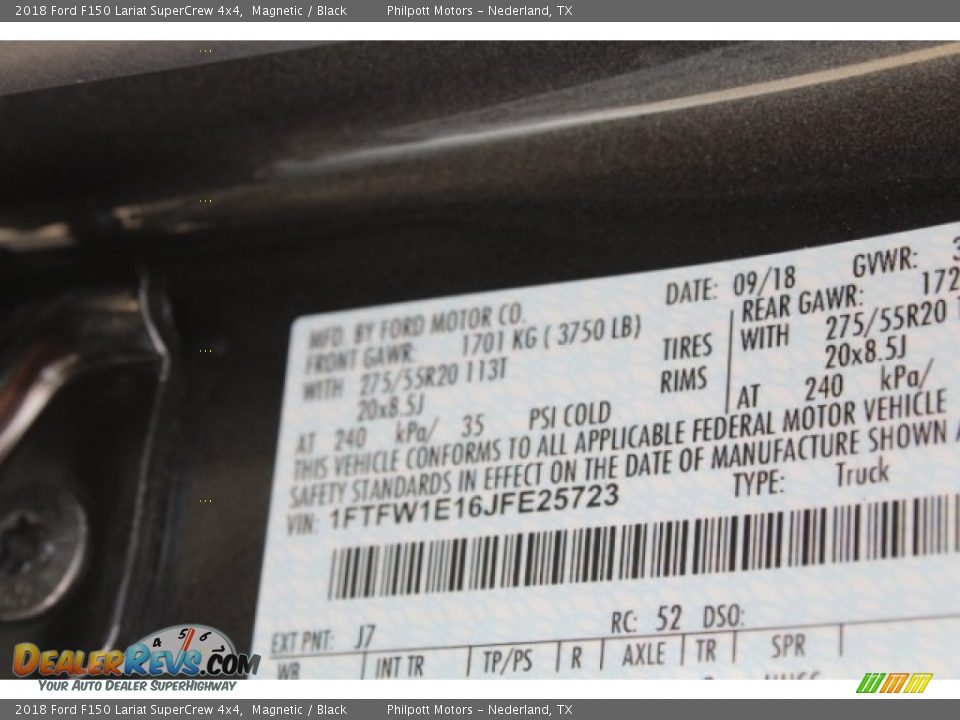 2018 Ford F150 Lariat SuperCrew 4x4 Magnetic / Black Photo #36