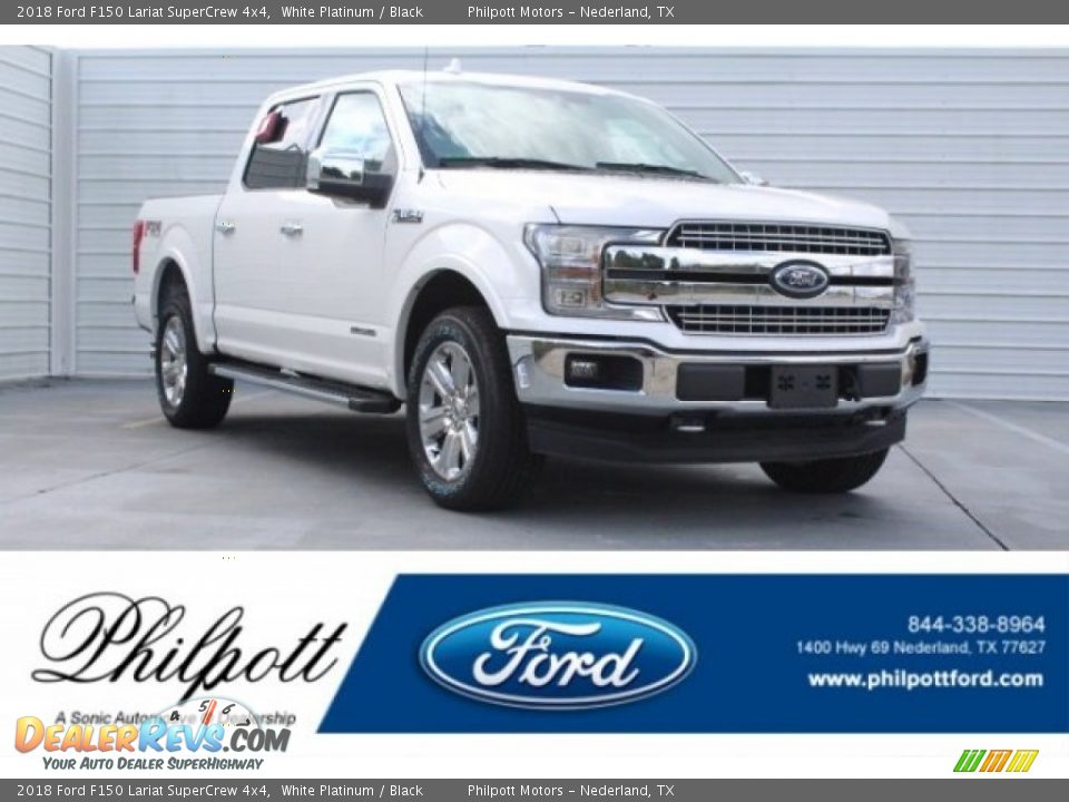 2018 Ford F150 Lariat SuperCrew 4x4 White Platinum / Black Photo #1