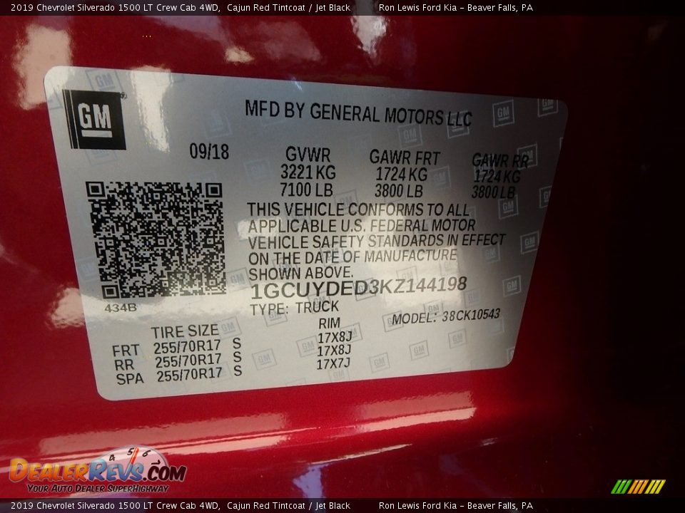 2019 Chevrolet Silverado 1500 LT Crew Cab 4WD Cajun Red Tintcoat / Jet Black Photo #15