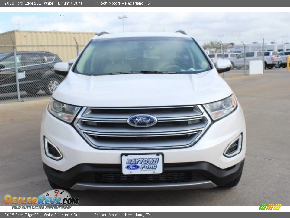 2018 Ford Edge SEL White Platinum / Dune Photo #2