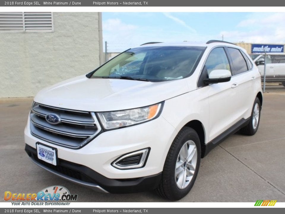 2018 Ford Edge SEL White Platinum / Dune Photo #3