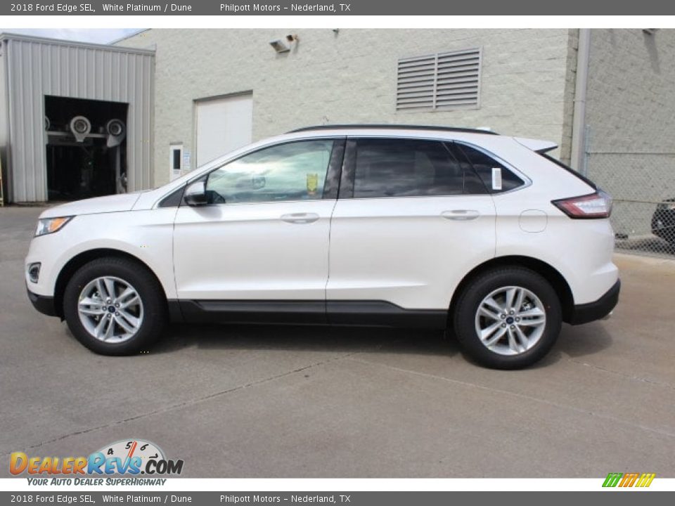 2018 Ford Edge SEL White Platinum / Dune Photo #6