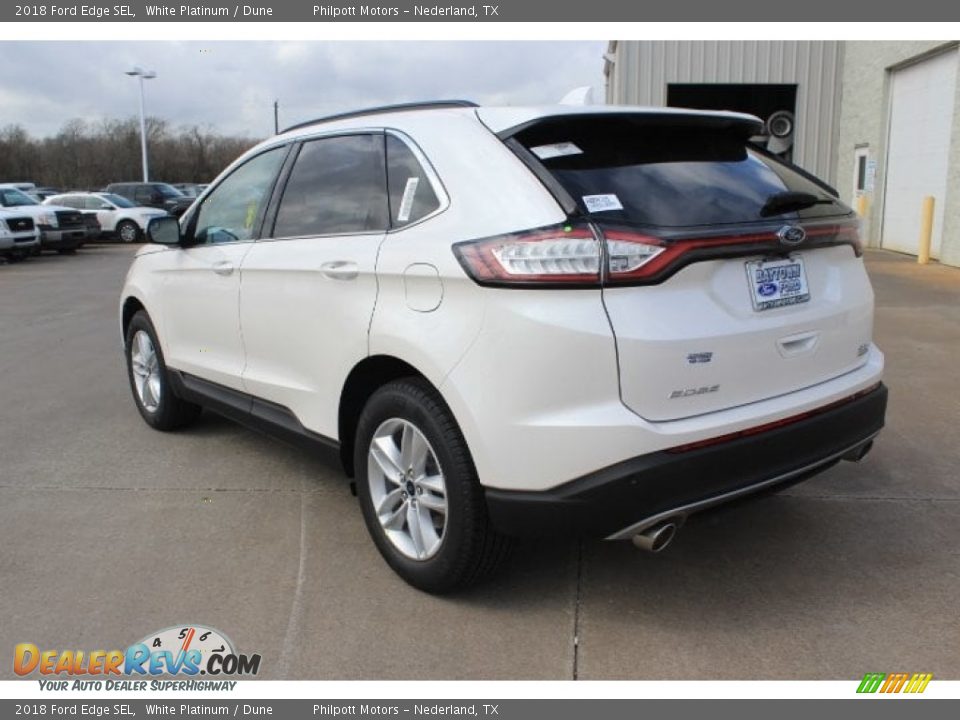 2018 Ford Edge SEL White Platinum / Dune Photo #7