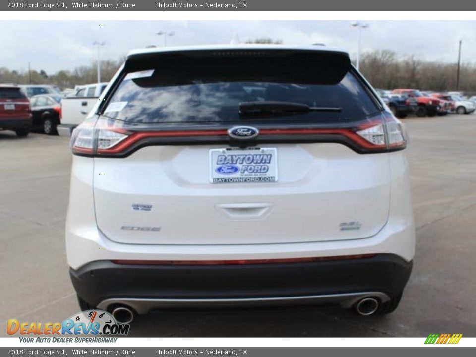 2018 Ford Edge SEL White Platinum / Dune Photo #8