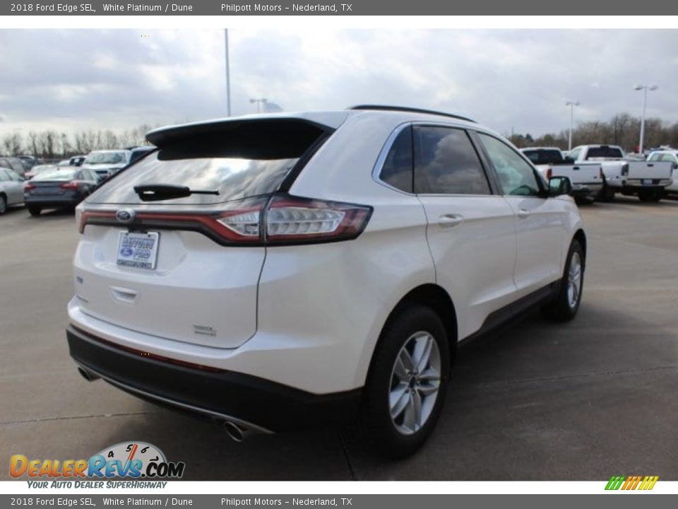 2018 Ford Edge SEL White Platinum / Dune Photo #9