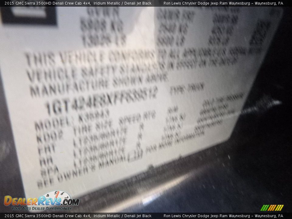 2015 GMC Sierra 3500HD Denali Crew Cab 4x4 Iridium Metallic / Denali Jet Black Photo #15