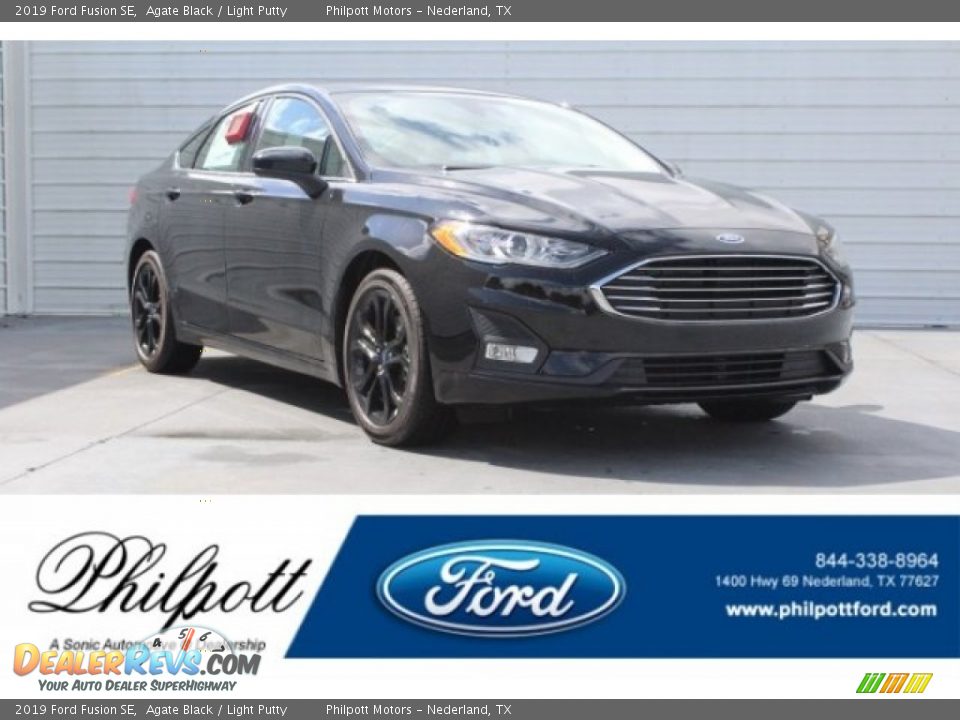 2019 Ford Fusion SE Agate Black / Light Putty Photo #1