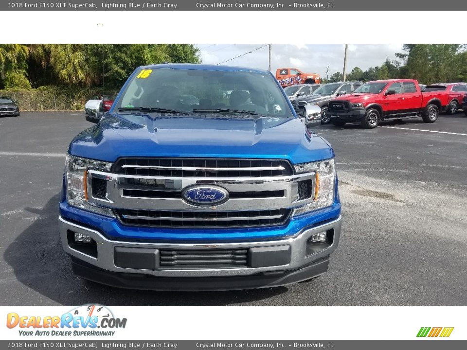 2018 Ford F150 XLT SuperCab Lightning Blue / Earth Gray Photo #8