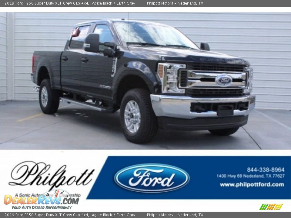 2019 Ford F250 Super Duty XLT Crew Cab 4x4 Agate Black / Earth Gray Photo #1