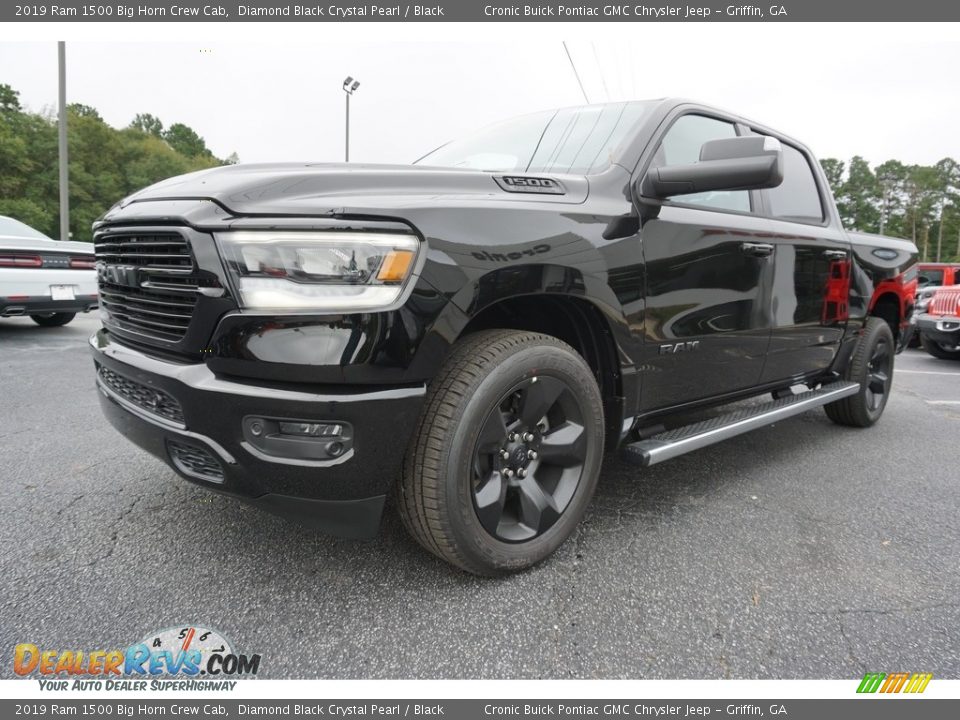 2019 Ram 1500 Big Horn Crew Cab Diamond Black Crystal Pearl / Black Photo #3