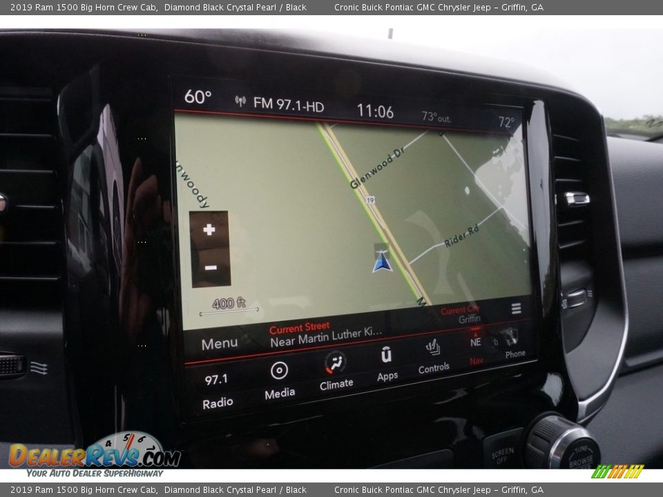 2019 Ram 1500 Big Horn Crew Cab Diamond Black Crystal Pearl / Black Photo #6