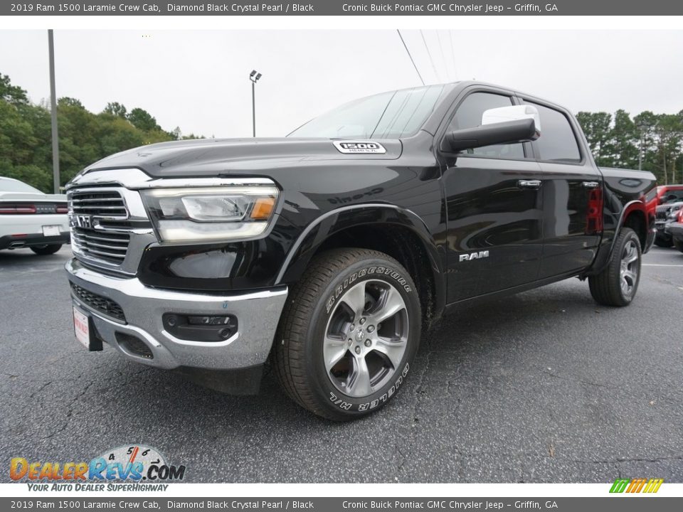 2019 Ram 1500 Laramie Crew Cab Diamond Black Crystal Pearl / Black Photo #2