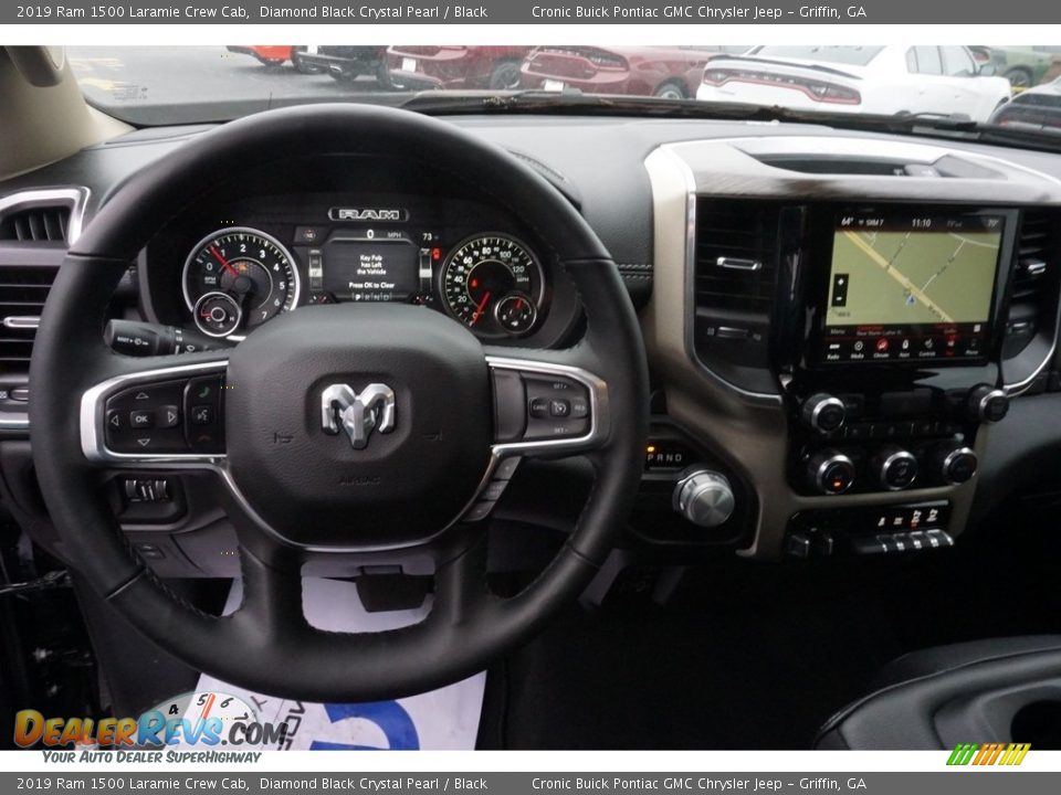 2019 Ram 1500 Laramie Crew Cab Diamond Black Crystal Pearl / Black Photo #4