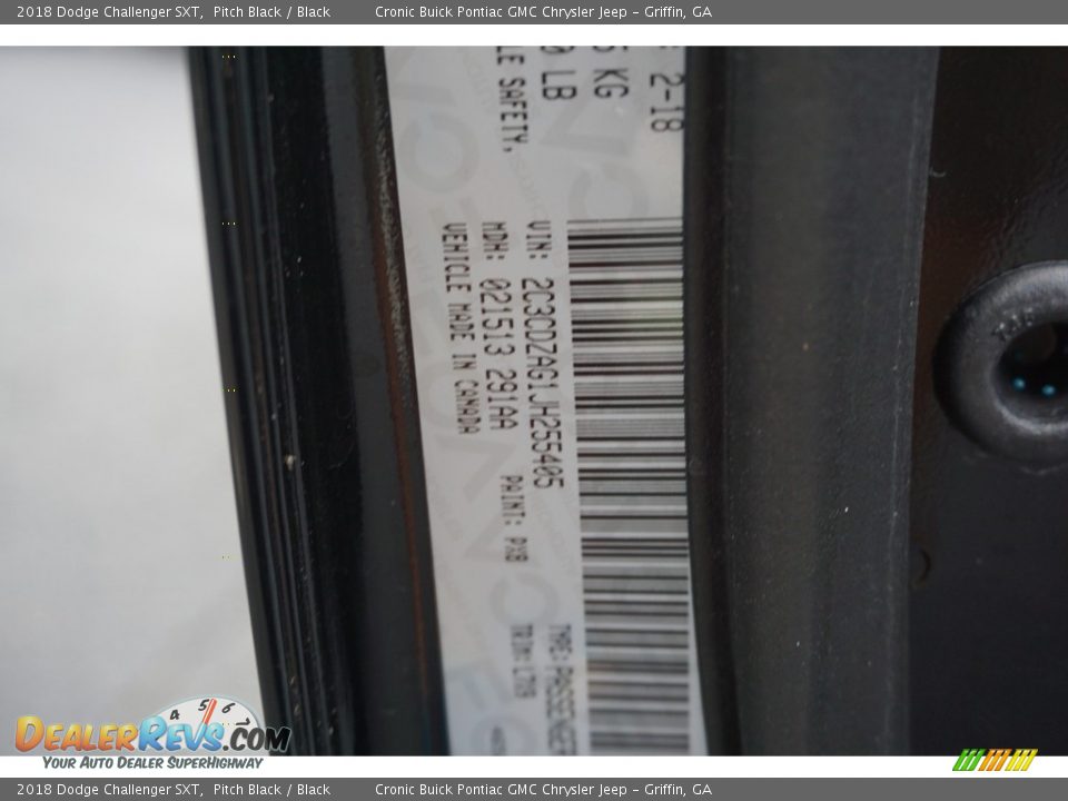 2018 Dodge Challenger SXT Pitch Black / Black Photo #14