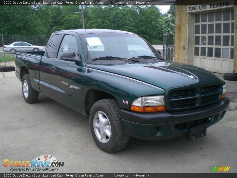 2000 Dodge Dakota Sport Extended Cab Forest Green Pearl / Agate Photo #2